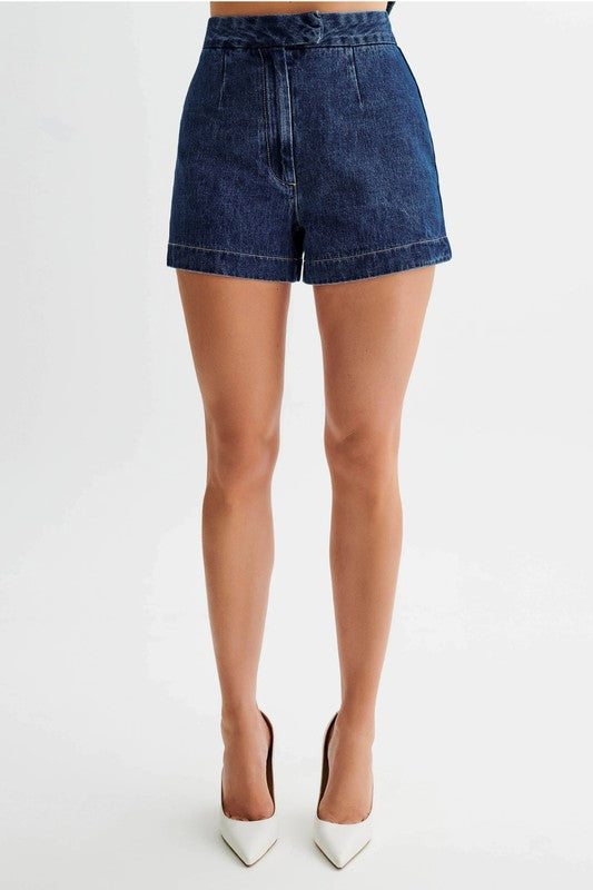 Denim Crop Jacket & Straight-Leg Pant Set