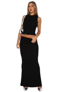 Fitted Crop Top & Midi Skirt Two-Piece Set