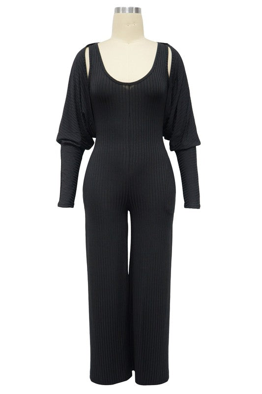 Sleeveless Crop Top & Wide-Leg Jumpsuit Set