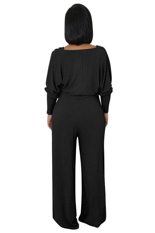 Sleeveless Crop Top & Wide-Leg Jumpsuit Set