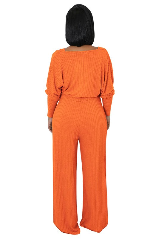 Sleeveless Crop Top & Wide-Leg Jumpsuit Set